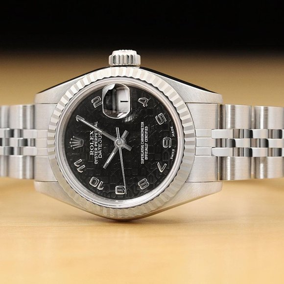 Sale! Rolex Ladies Black Arabic Gold Watch - Picture 3 of 8